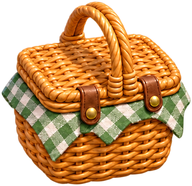 A picnic basket full of treats
